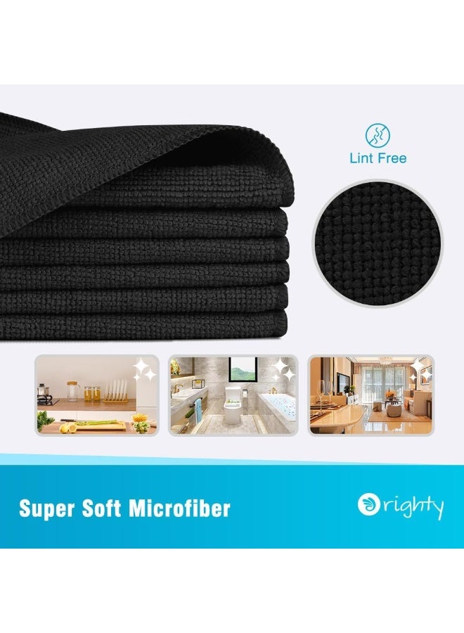 Orighty Orighty Microfiber Cleaning Cloth, 12 Pack Highly Absorbent Cleaning Supplies, Lint Free Cloths for Multiple-use, Powerful Dust Removal Clean Rags for House, Kitchen, Car Care(12x12 inch) Black - Image 5