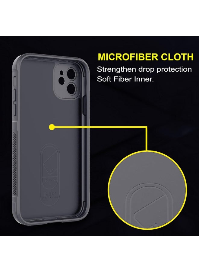 جراب خلفي من السيليكون بحماية ممتازة متوافق مع هاتف iPhone 12 جراب Magic Shield المقاوم للصدمات مع حماية للكاميرا (رمادي غامق) - Image 2