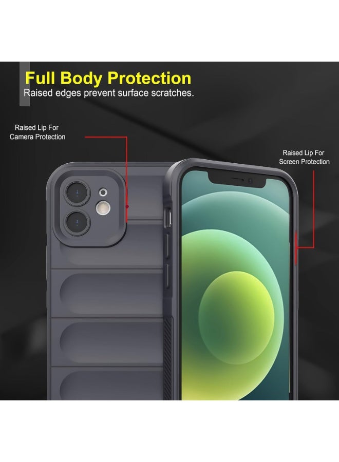 جراب خلفي من السيليكون بحماية ممتازة متوافق مع هاتف iPhone 12 جراب Magic Shield المقاوم للصدمات مع حماية للكاميرا (رمادي غامق) - Image 5