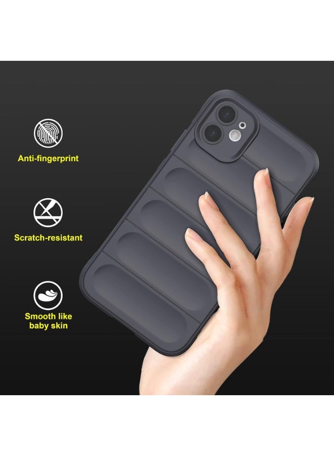 جراب خلفي من السيليكون بحماية ممتازة متوافق مع هاتف iPhone 12 جراب Magic Shield المقاوم للصدمات مع حماية للكاميرا (رمادي غامق) - Image 4