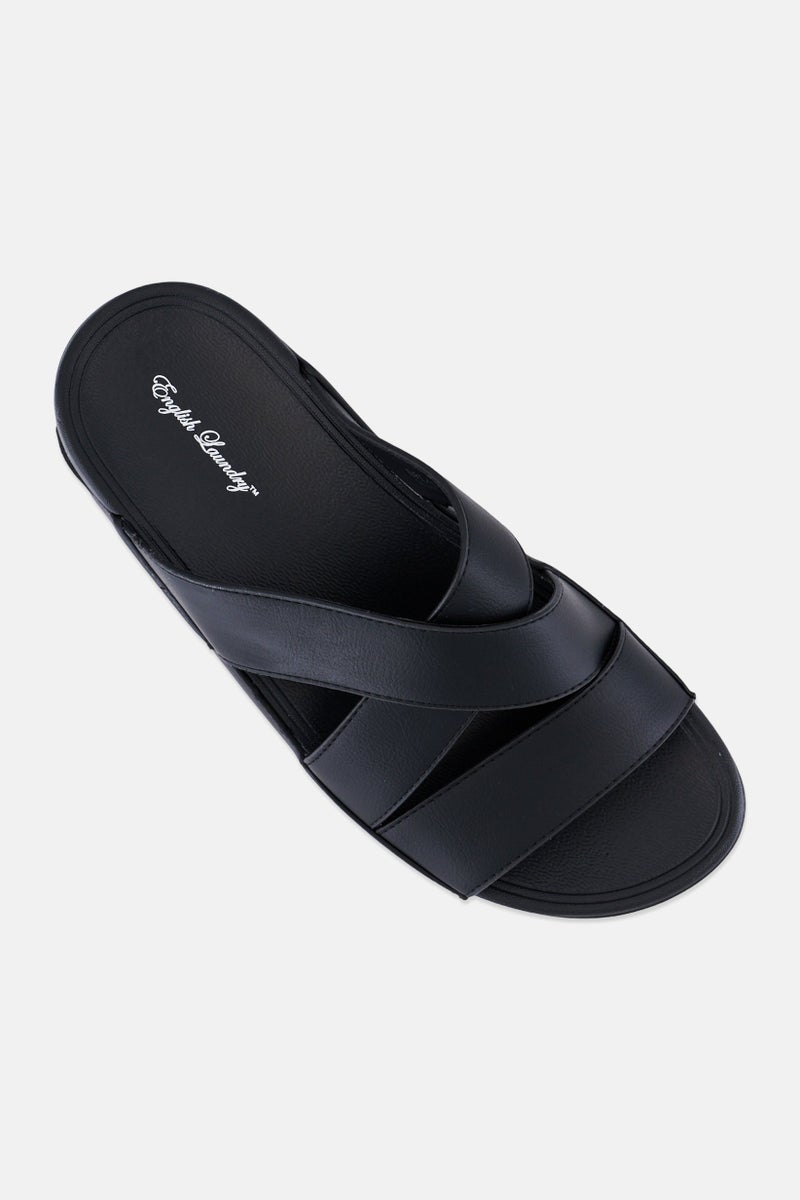 English Laundry صنادل عربية للرجال، سهلة الارتداء، سوداء - Image 4