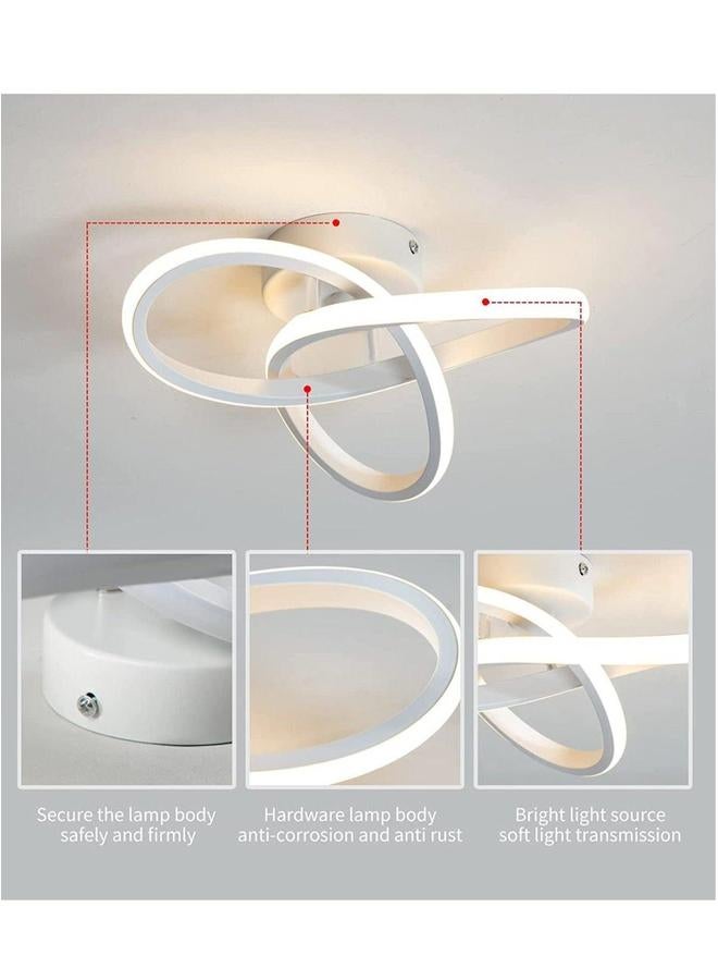 HOMESTAR مصباح سقف LED حديث دائري هندسي أنيق ثري الألوان للردهة وغرفة المعيشة وغرفة النوم 24 واط قطر 25 سم أبيض - Image 3
