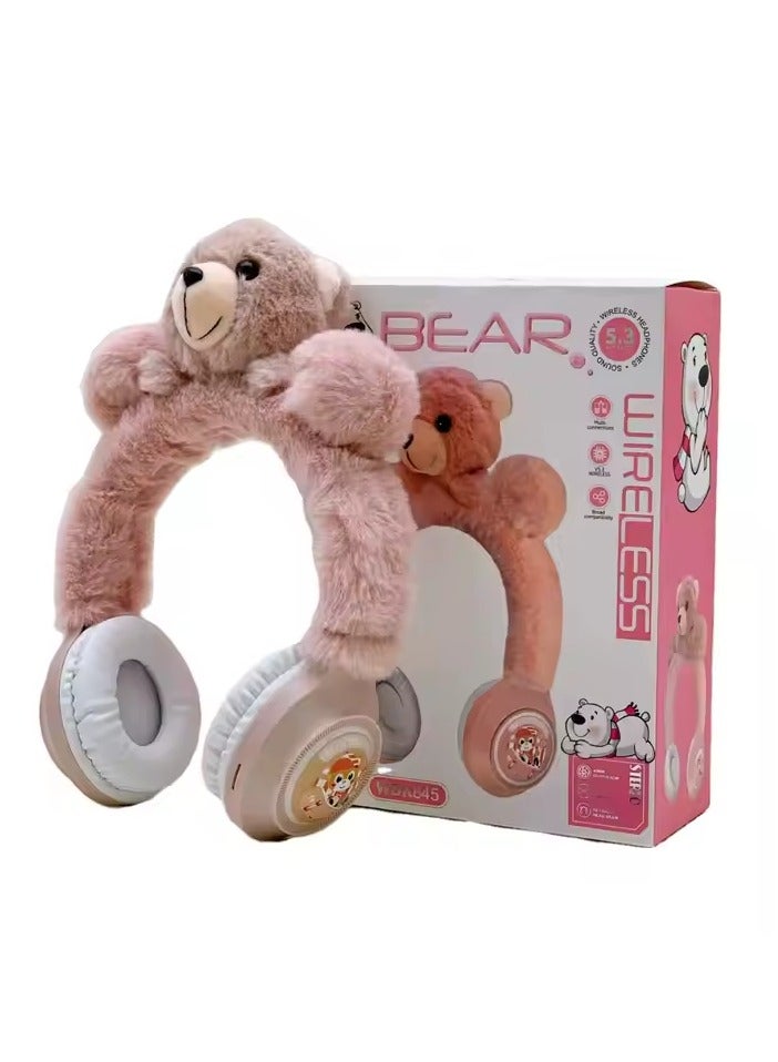 Bear Wireless Bluetooth Headphones - Kids' Headphones with Fur, Clear Sound, Stylish and Modern Design - Image 3