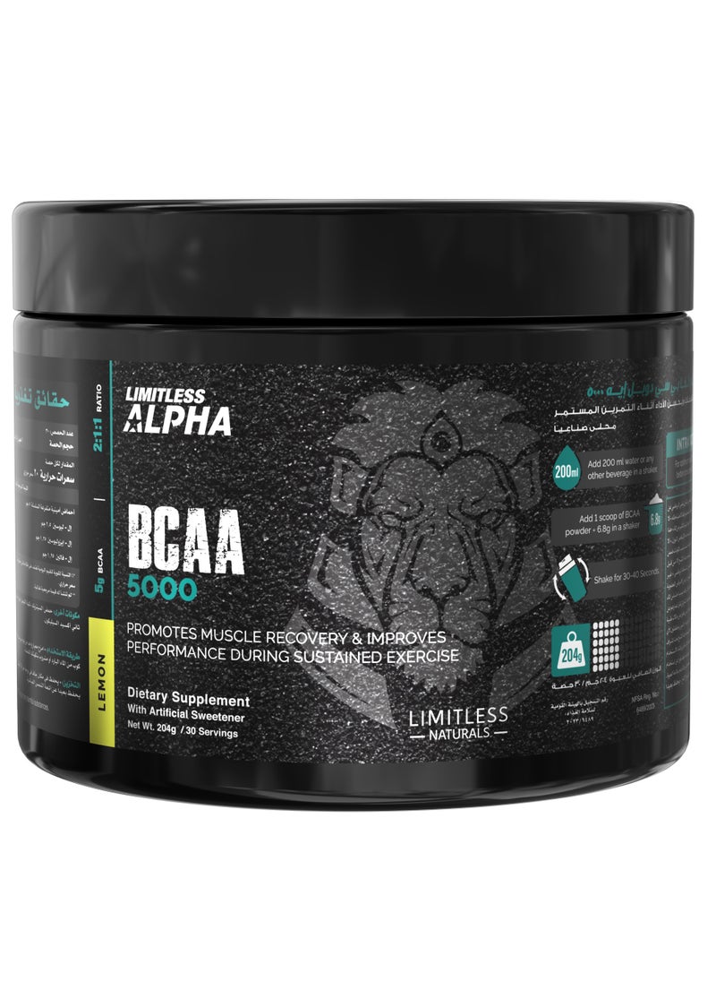 LIMITLESS - Limitless Alpha BCAA 5000 – 30 Servings (Lemon) - Image 1