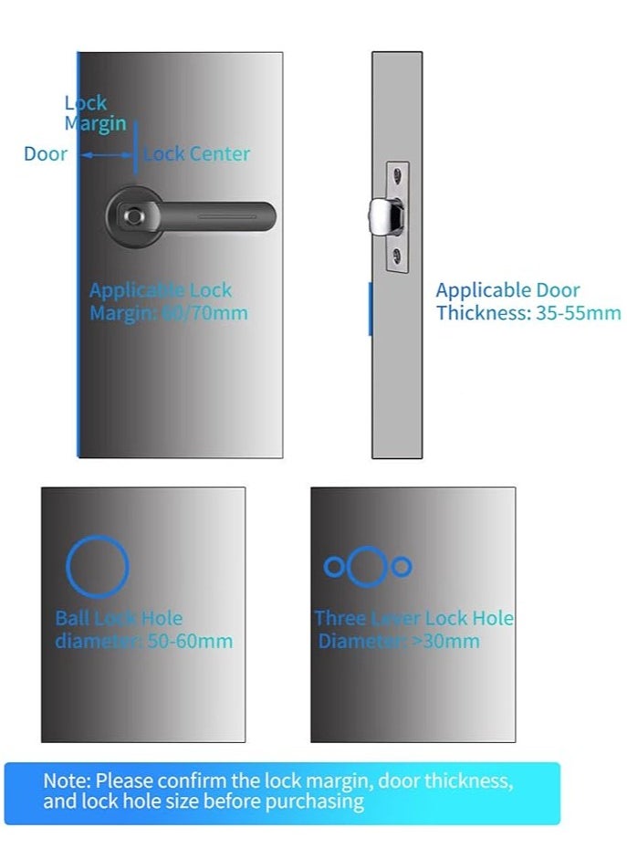 Smart Fingerprint Door Knob,With 4 Ways To Unlock(Bluetooth App/Fingerprint/Code/Key), Electronic Digital Door Lock,Bedroom Biometric Door Lock - pzsku/ZB0E8801B7DD5A630479CZ/45/_/1714985632/2e98602c-6293-4b71-a8c5-f20e3bddfa72