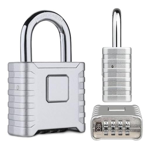FreshDcart Resettable 4-Digit Number Combination Zinc Padlock PIN Security Number Padlock Heavy Duty Weatherproof for Indoor and Outdoor Use, Sheds, Gates, Lockers, Storage (Silver) - Image 1