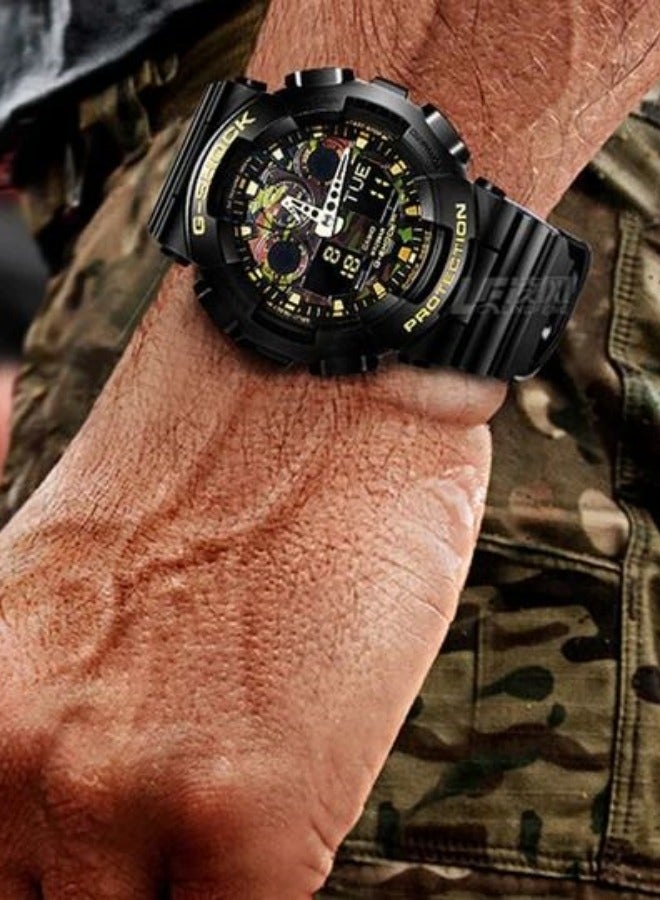 Shock Casio Watch for Men G Shock Camouflage men's watch GA-100CF-1A9 - Image 4