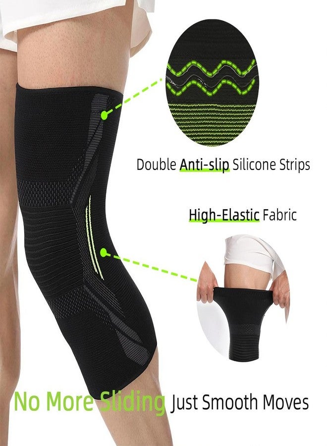 JYWYBF 2 Pack Knee Brace for Women Man, Knee Compression Sleeve for Knee Pain Relief, Knee Sleeves for Arthritis Pain, Knee Support for Running Fitness (Black, Medium) - Image 4