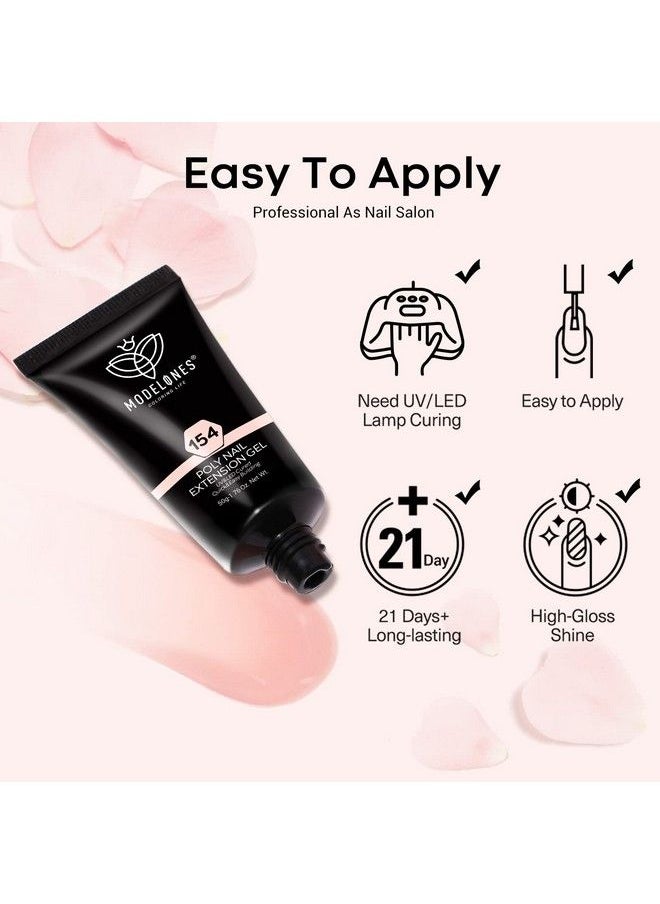 modelones Poly Nail Gel Builder Nail Extension Gel Nude Nature Color Light Apricot Acrylic Nails Enhancement Thickening Trendy Nail Art Design Salon Professional Technician Tool 50Ml 1.76Oz  - Image 4