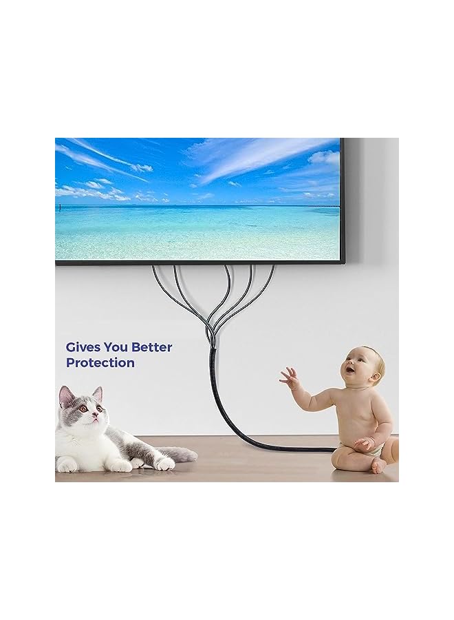 promass REVHQ 6.5ft Black Cable Sleeve, Cable Organizer for Desk PC TV Computer, Wire Protector, Cord Management for Home Office - Image 5