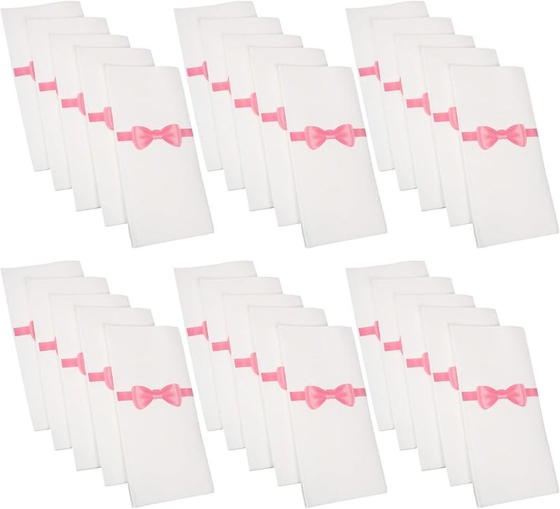 Disposable Pocket Napkins 50pcs 40x40cm Bow Tie Print Cutlery Pocket for Wedding Party - Image 1