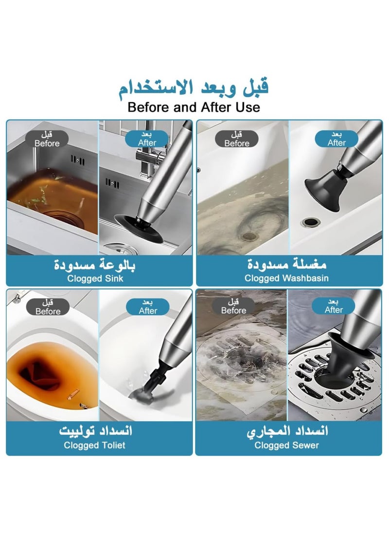 عربست فائدة نموذج يتعلق الفولاذ المقاوم للصدأ ارتفاع ضغط المكبس عدة closestool ، والتي يتم توفيرها مع خمسة المقابس إزالة العادم closestool مقفلة ، متعدد السلطة الغطاس مع البصرية بارومتر .  - Image 4