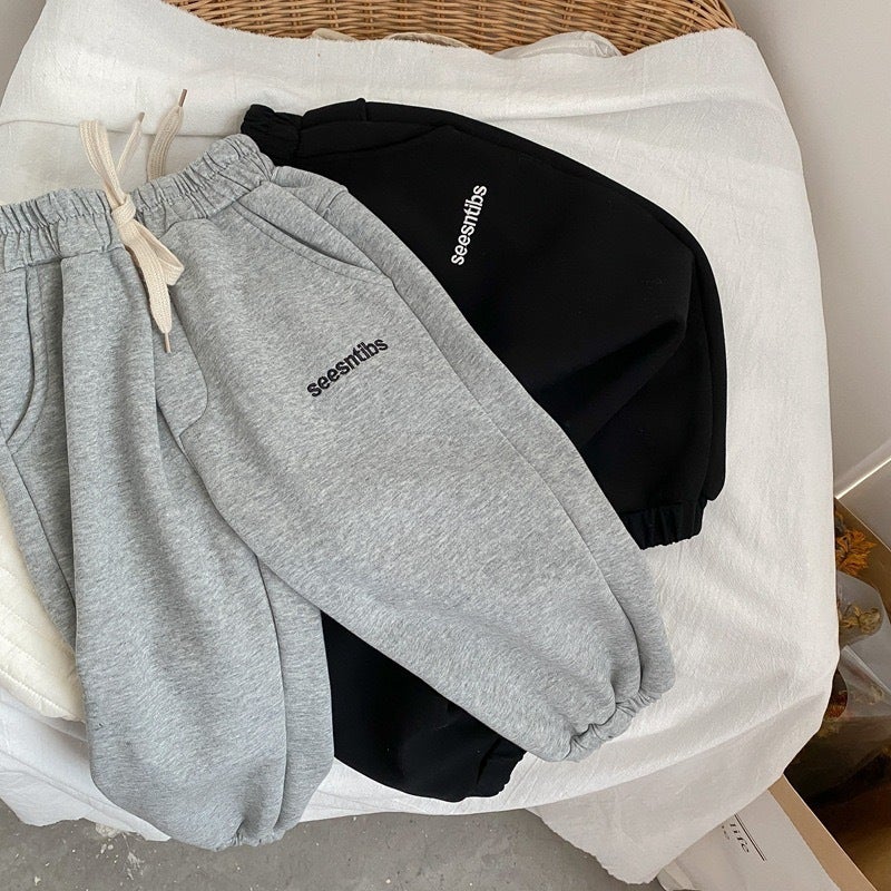 Boys' Sports Casual Pants Autumn and Winter Wear Children's Sweat Pants Children's Autumn Wear Pants Girls' Pants fleece-lined Pants - Image 1