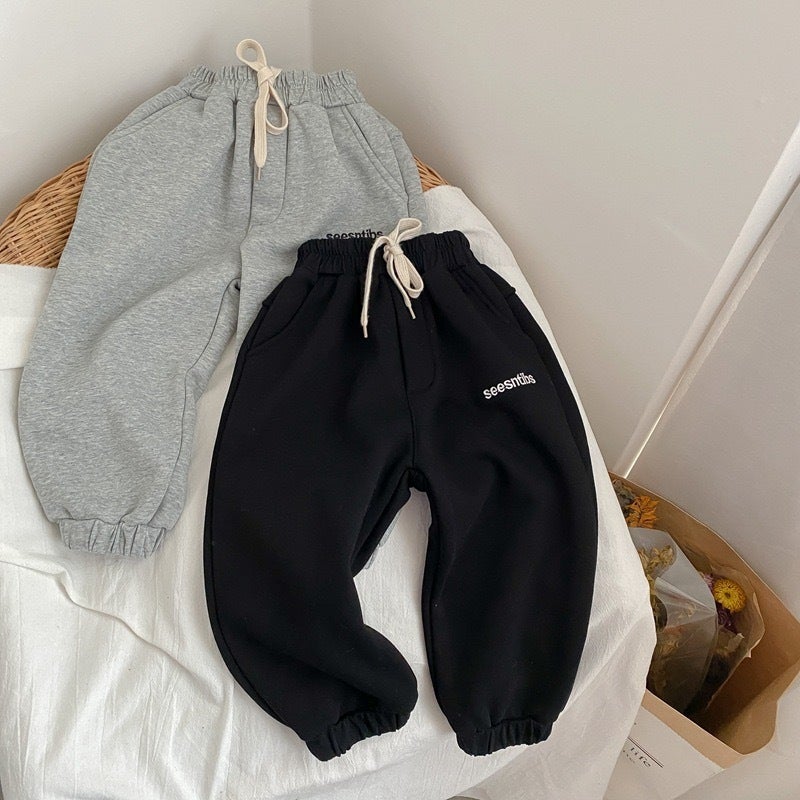 Boys' Sports Casual Pants Autumn and Winter Wear Children's Sweat Pants Children's Autumn Wear Pants Girls' Pants fleece-lined Pants - Image 2