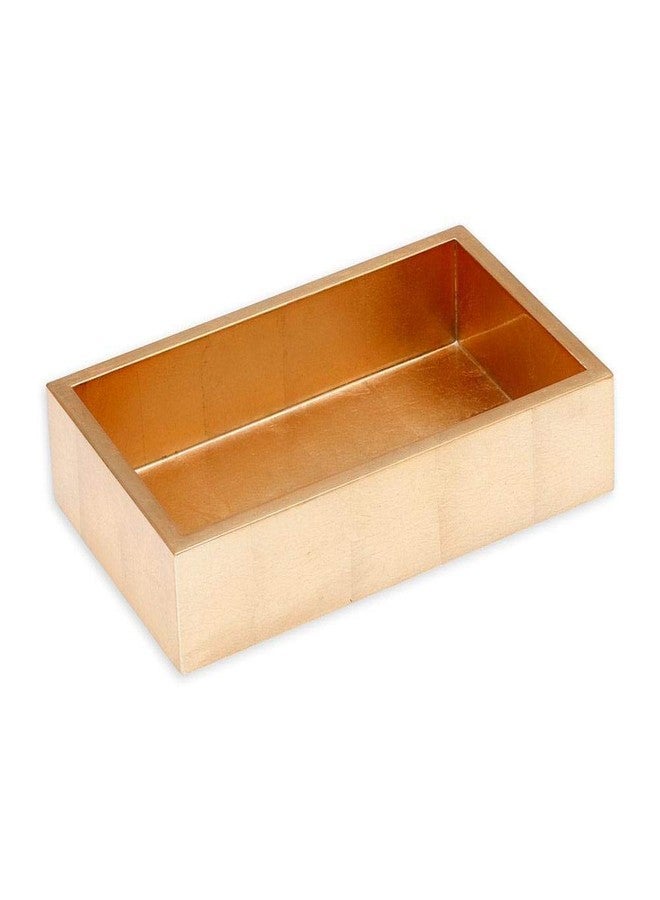 Caspari Gold Lacquer Guest Towel Napkin Holder - Fits 4.5x8.5 Inch Napkins - Decorative Rectangular Holder with Gold Foil Accents, 9.5" x 5.25" - Image 1