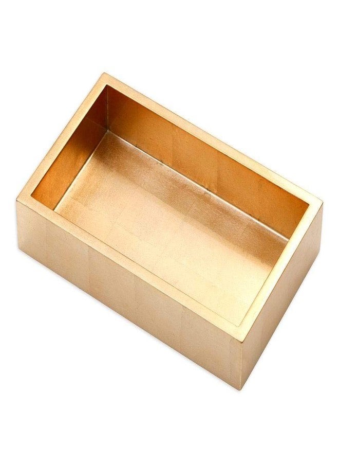Caspari Gold Lacquer Guest Towel Napkin Holder - Fits 4.5x8.5 Inch Napkins - Decorative Rectangular Holder with Gold Foil Accents, 9.5" x 5.25" - Image 2
