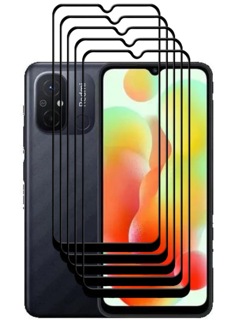 ACLIX 5 Pieces Antistatic ESD Dustproof Premium Quality High Definition Tempered Glass Screen Protector Designed For Xiaomi Redmi 12C - Image 1