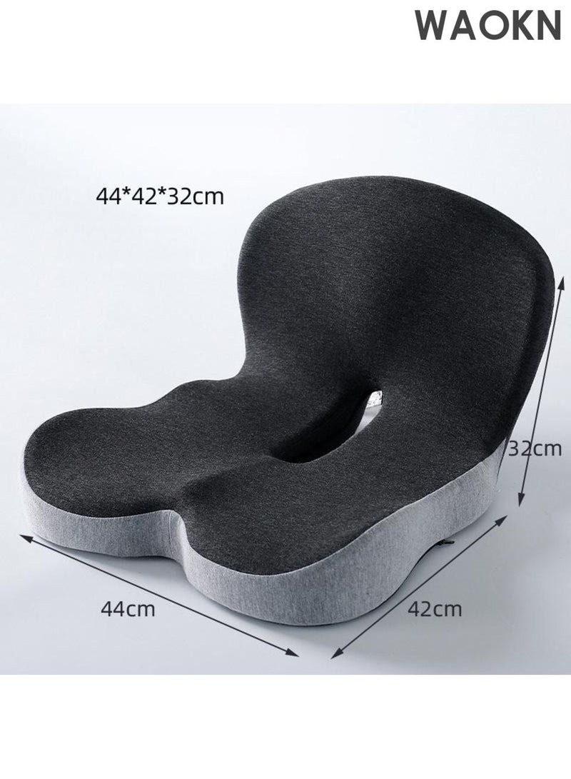 دبليو أيه أو كي أن وسادة المقعد ووسادة الدعم القطني ، تقليل ضغط العظام الخلفية ، تخفيف الألم ، وسادة كرسي المكتب الرغوة الذاكرة الخلفية ، وسادة المقعد مع غطاء قابل للغسيل ، وسادة الدعم الخلفي ، مناسبة لكراسي المكتب وكراسي الألعاب والكراسي المتحركة ومقاعد السيارات - Image 5