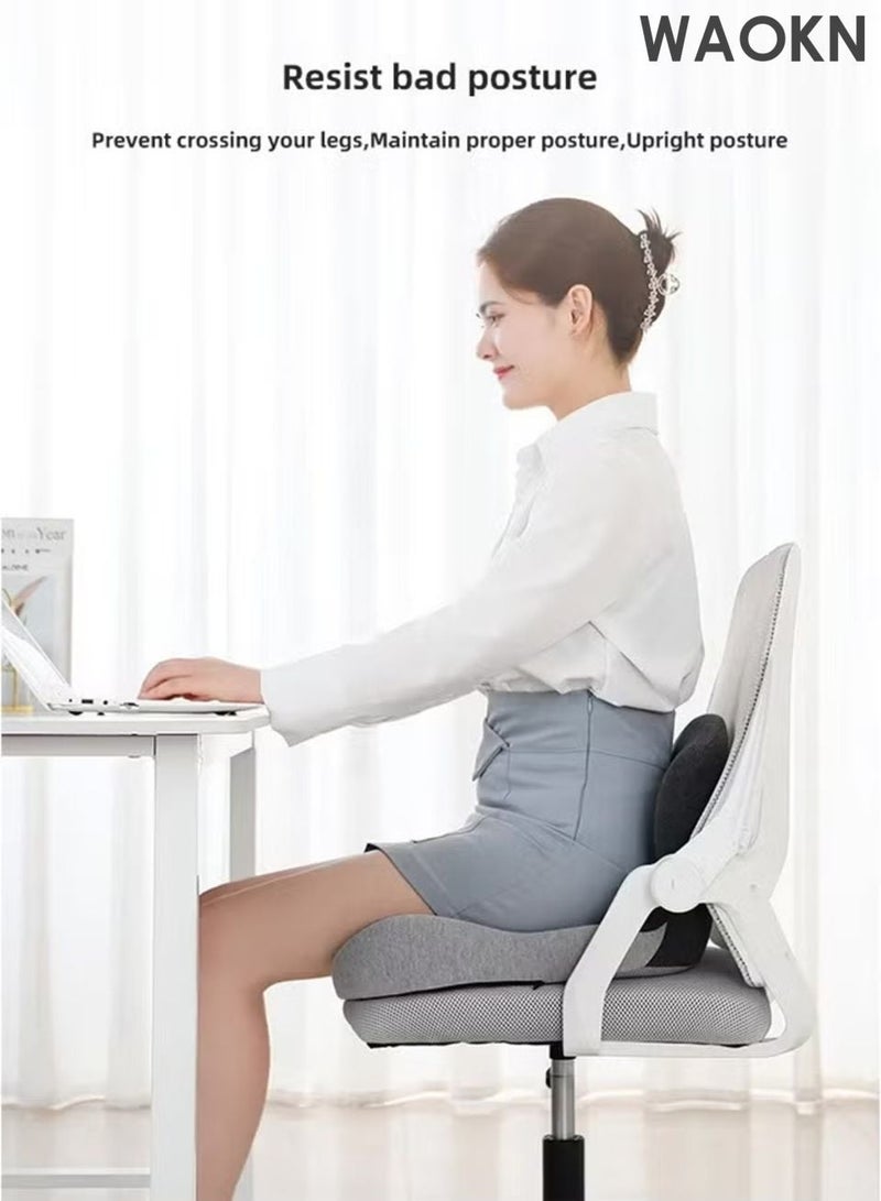 دبليو أيه أو كي أن وسادة المقعد ووسادة الدعم القطني ، تقليل ضغط العظام الخلفية ، تخفيف الألم ، وسادة كرسي المكتب الرغوة الذاكرة الخلفية ، وسادة المقعد مع غطاء قابل للغسيل ، وسادة الدعم الخلفي ، مناسبة لكراسي المكتب وكراسي الألعاب والكراسي المتحركة ومقاعد السيارات - Image 4