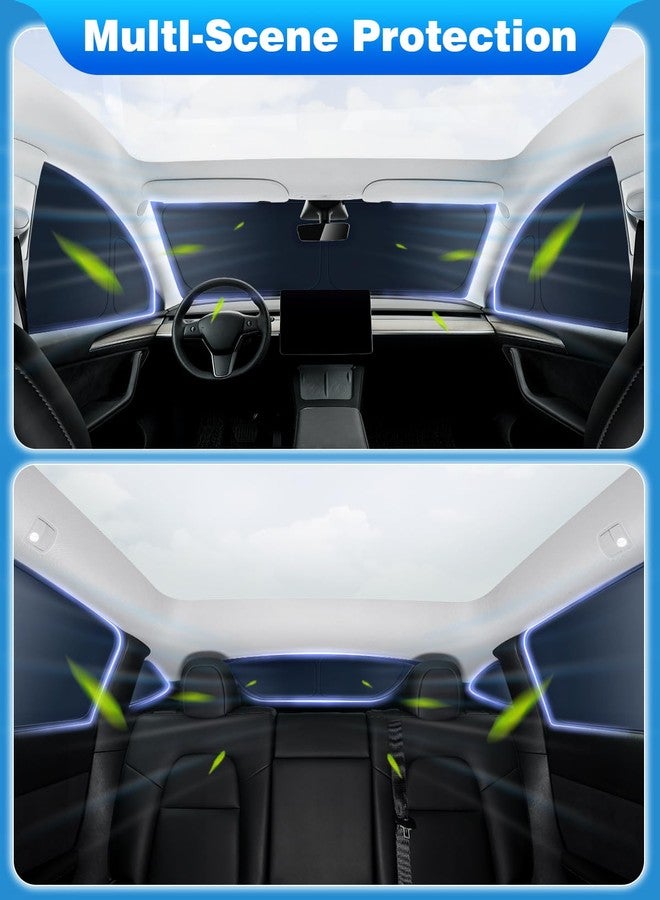 Epltion 8PC Tesla New Model Y Juniper 2025-2026 Window Privacy Sunshade,2 in1 Ice Crystal Car Reflective Visor for Tesla Model Y Juniper All Window Front Windshield Side Window Accessories Outdoor Camping - Image 5