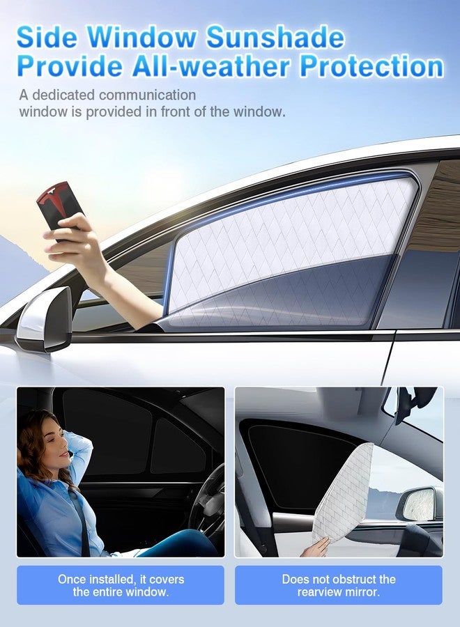 Epltion 8PC Tesla New Model Y Juniper 2025-2026 Window Privacy Sunshade,2 in1 Ice Crystal Car Reflective Visor for Tesla Model Y Juniper All Window Front Windshield Side Window Accessories Outdoor Camping - Image 3