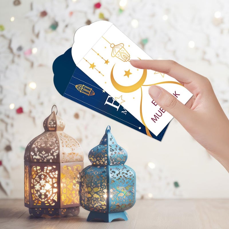 Colodeol 12 Pieces Eid Mubarak Money Envelopes Gift Card Holders Ramadan Eidi Envelope for Cash Eid al-Fitr and Eid al-Adha Greetings Supplies for Kids Men Women - Image 3