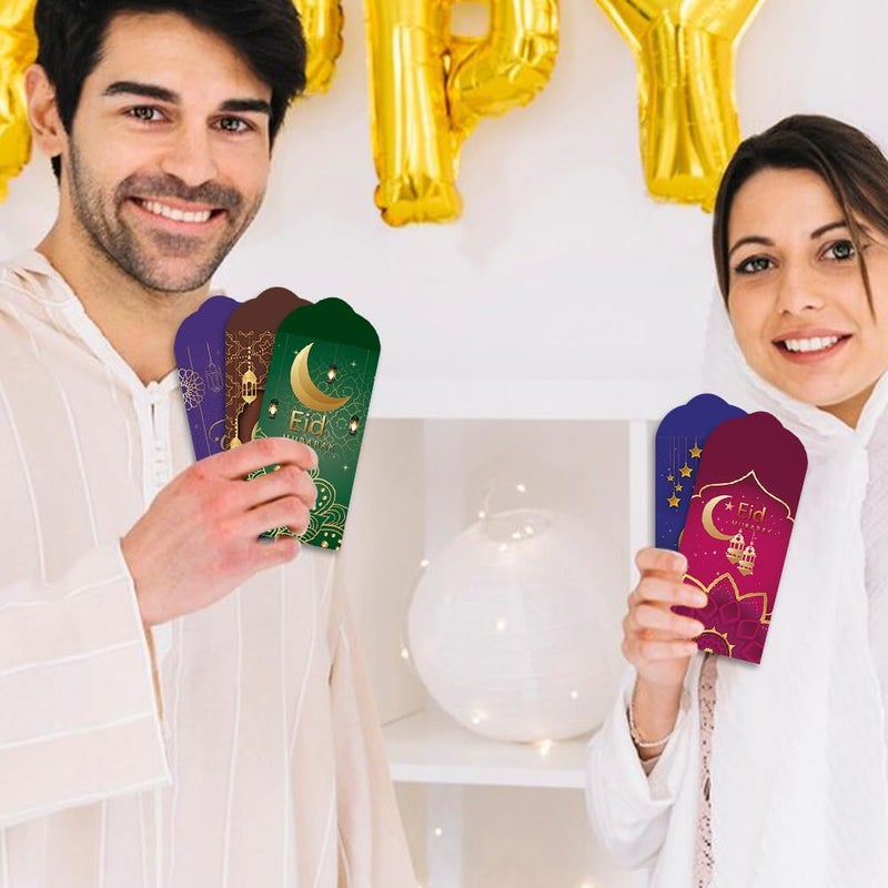 Colodeol 12 Pieces Eid Mubarak Money Envelopes Gift Card Holders Ramadan Eidi Envelope for Cash Eid al-Fitr and Eid al-Adha Greetings Supplies for Kids Men Women - Image 5