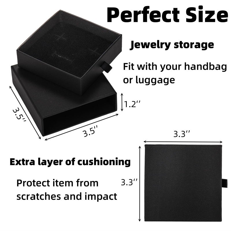 WRINGKIT 24 Pack Jewelry Gift Boxes, 3.5x3.5x1.2 Inch Cardboard Jewelry Packaging Box with Lid, Small Storage Display Case Bulk for Necklaces, Bracelets, Earrings, Valentine's Day Jewelry Gift - Image 2