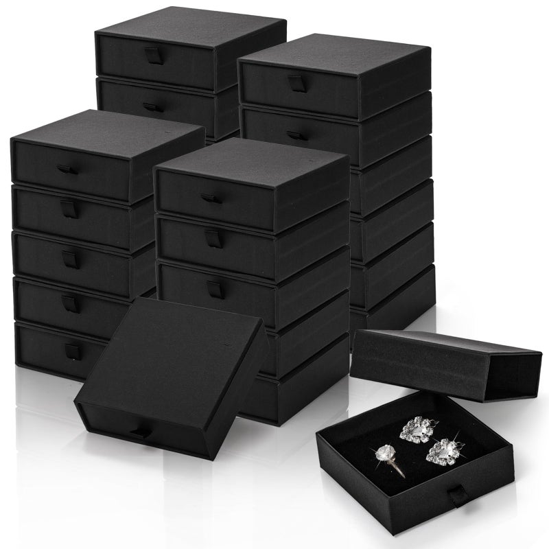 WRINGKIT 24 Pack Jewelry Gift Boxes, 3.5x3.5x1.2 Inch Cardboard Jewelry Packaging Box with Lid, Small Storage Display Case Bulk for Necklaces, Bracelets, Earrings, Valentine's Day Jewelry Gift - Image 1