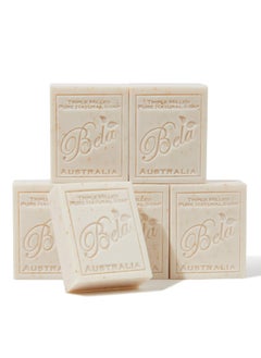 BELA BELA Oatmeal Soap with Milk and Bran 3.3 OZ, Pack of 6, Long Lasting French Triple Milled Bar Soap with Organic Shea Butter, Hand, Face and Body Wash Bars, Made in Australia 