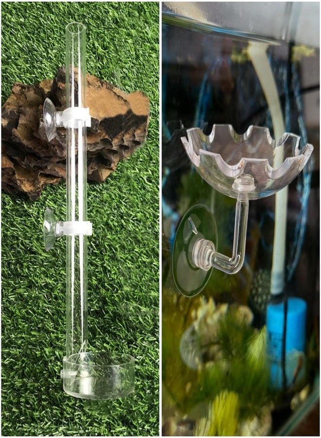 Oooct Hamsters Feeder, Transparent Acrylic Feeder Tube and Feeding Dish Set with Suction Cup, Small Animals Food Gravity Auto Dispensers, Suitable for Hamster Rat Guinea Pig Bird Parrot Lizard Hedgehog - Image 5
