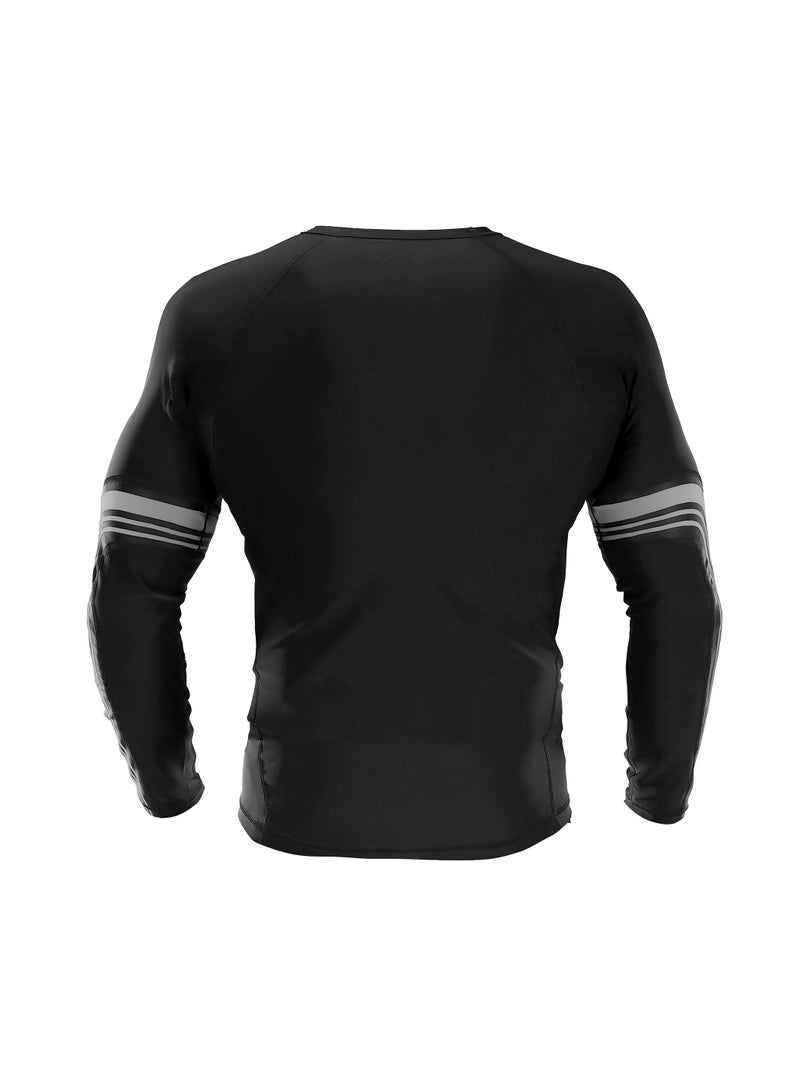 Sanabul Core Long Sleeve Jiu Jitsu Rash Guard MMA BJJ Wrestling Shirt Grappling GUN METAL MEDIUM - Image 3