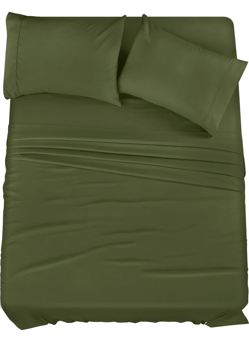 Utopia Bedding Utopia Bedding Full Bed Sheets Set - 4 Piece Bedding - Brushed Microfiber - Shrinkage and Fade Resistant - Easy Care (Full  Olive) 