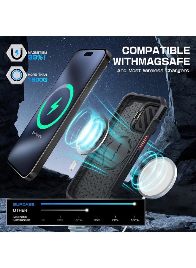 SupCase UB Mag XT for iPhone 15 Pro Max Case with Camera Cover, [Compatible with MagSafe] Full Body Rugged Case with Built-in Kickstand - Ruddy - Image 4