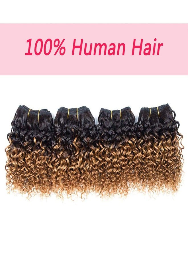 Jinhongze Kinky Curly Bundles Human Hair 8 inch Curly Human hair 4 Bundles 1B/30# Afro weave bundles Brazilian Virgin Human Hair 50 Gram/Bundle (8 8 8 8, 1B 30#) - Image 4