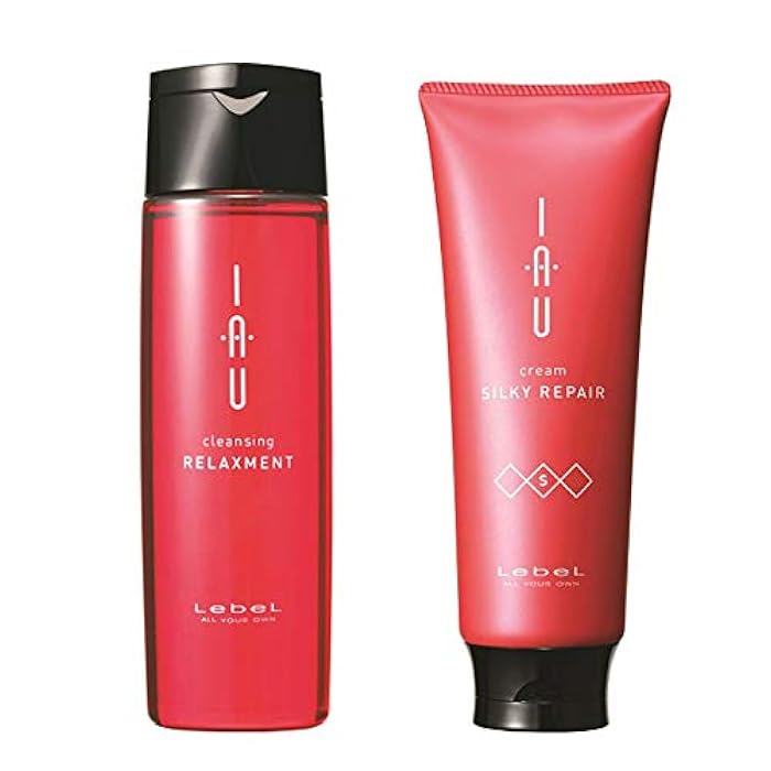 Lebel IAU Cleansing Relaxment Hair Shampoo 200ml & Lebel IAU Silky Repair Hair Treatment 200ml Set - Image 1