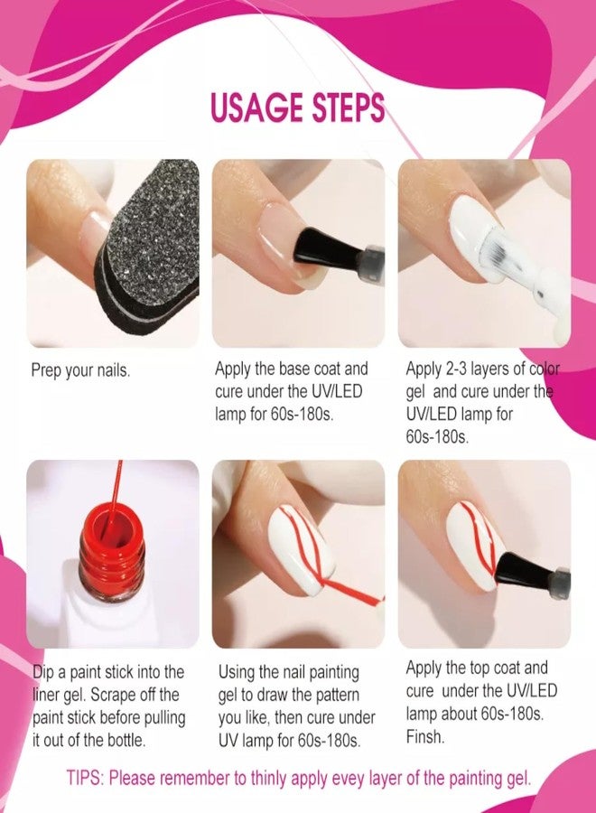 روزاليند طلاء أظافر جل من روزاليند بتصميم العنكبوت، قلم تحديد أظافر جل، طلاء جل شهير، مصباح LED، قلم تحديد أظافر جل قابل للإزالة، قلم جل لتصميم أظافر دوامية، فرشاة رفيعة مدمجة في زجاجة (LX44، 5 مل) - Image 4