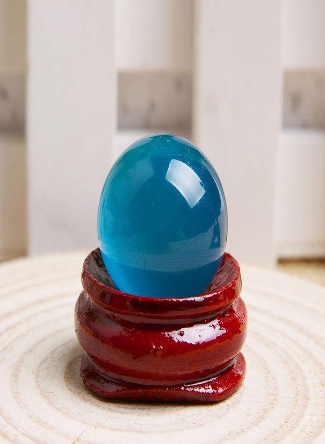 Acxico 1 Pcs Blue Cat's Eye Opal Natural Quartz Crystal Treatment Stone Spherical Ball 20mm Decor + Spherical Bracket - Image 3