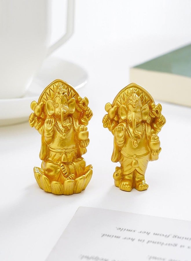 ARUNA DECOR Miniature Ganesha with Mushak Set of 5 – Resin Ganpati Figurines for Miniature Garden, Dollhouse Decor, Terrarium Accessories, Festive Gifting & Home Decoration - Image 4