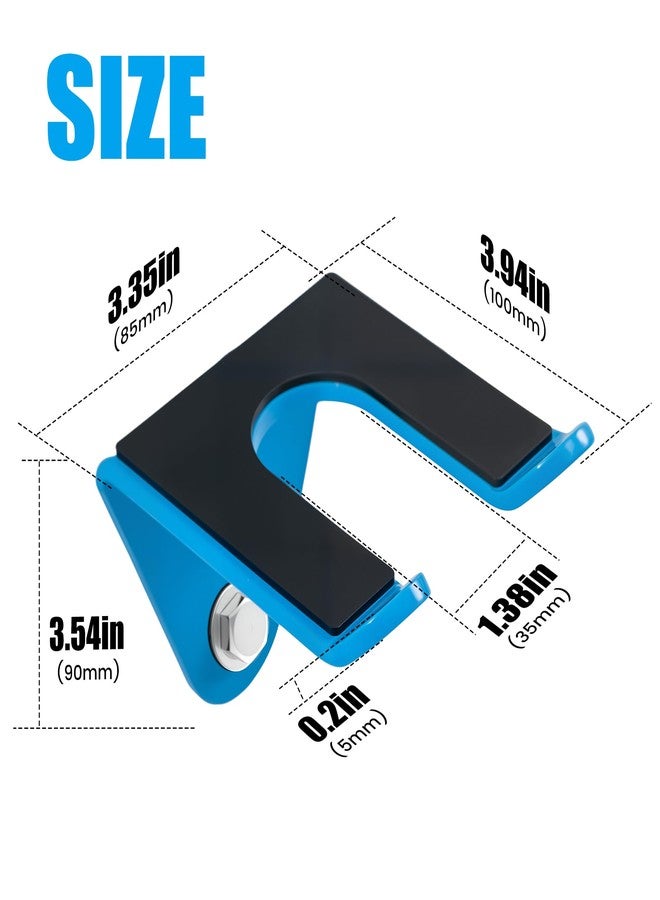ironvib Olympic Barbell Hanger Wall Mount - Heavy Duty 5mm Steel Bar Holder for 35mm Olympic Standard Bars, 160lb Capacity - Vertical & Horizontal Barbell Storage Rack with Rubber Pads - Fits Garage Gym, Home Gym blue - Image 3