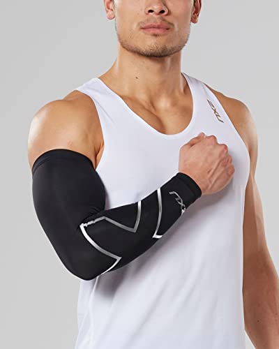 2XU Compression Single Arm Guard BlackSilver Small - Image 1