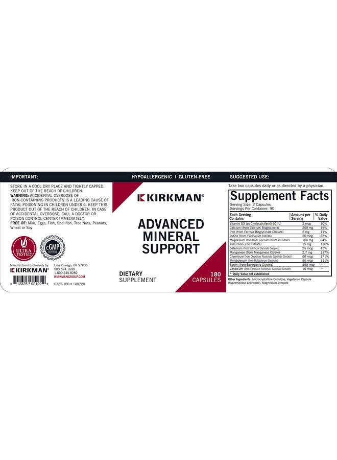 Kirkman Advanced Mineral Support - 180 Capsules - Image 3