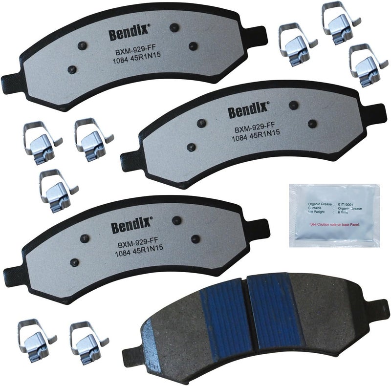 Bendix Fleet Metlok MKD1084FM Semi-Metallic Front Brake Pads for Select Models Chrysler Aspen, Dodge Dakota, Durango, Ram 1500, Mitsubishi Raider, 1500 Classic, Dakota - Image 1