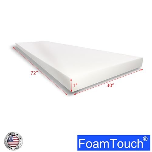 FoamTouch Upholstery Foam Cushion High Density 1 Height x 30 Width x 72 Length - Image 3