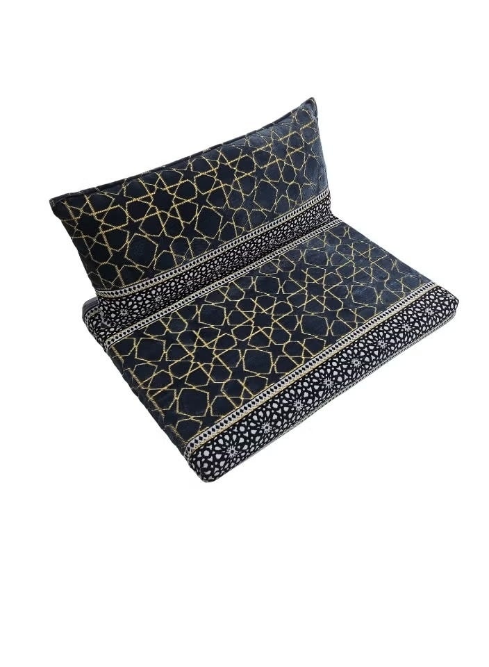 UNIKSAR Luxury 4-in-1 Arabic Majlis Floor Seating Set – Traditional Najdi Design – Soft Velvet Fabric – Indoor/Outdoor Floor Sofa Set – Mattress + Backrest + Armrest + Pillow - Image 3