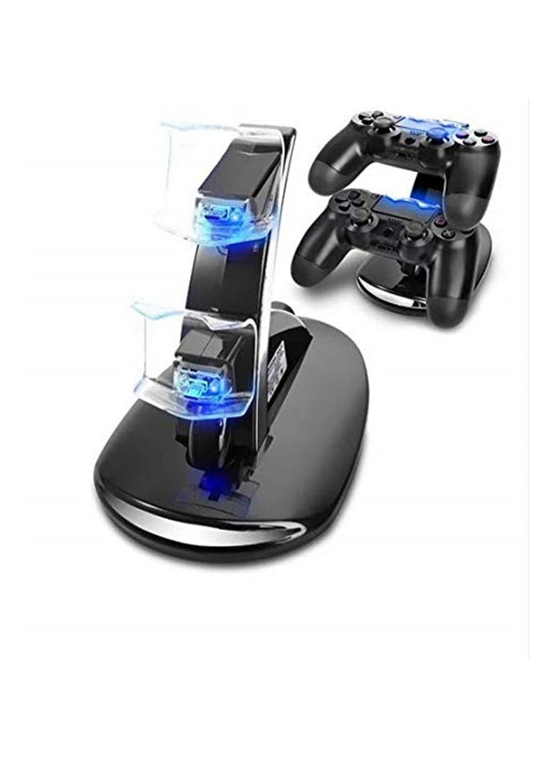 Dual Controller Holder Charger 2 USB Handle Dock Station Stand Charger for PS4 Controller - Image 1