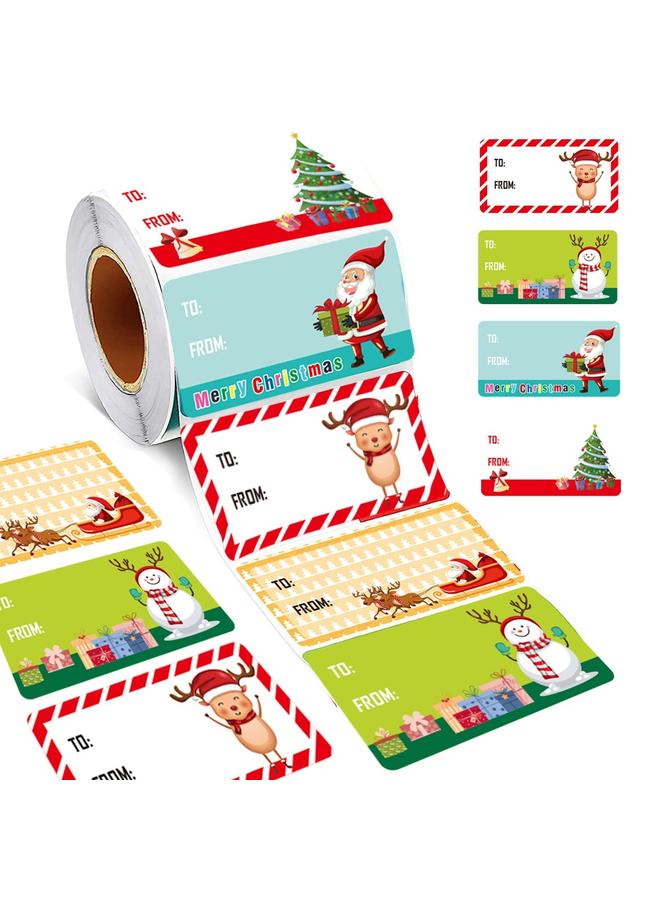 Bluejw Cross Border Christmas Sticker Roll Self-adhesive Name Holiday Decoration Envelope Gift Christmas Label - Image 1