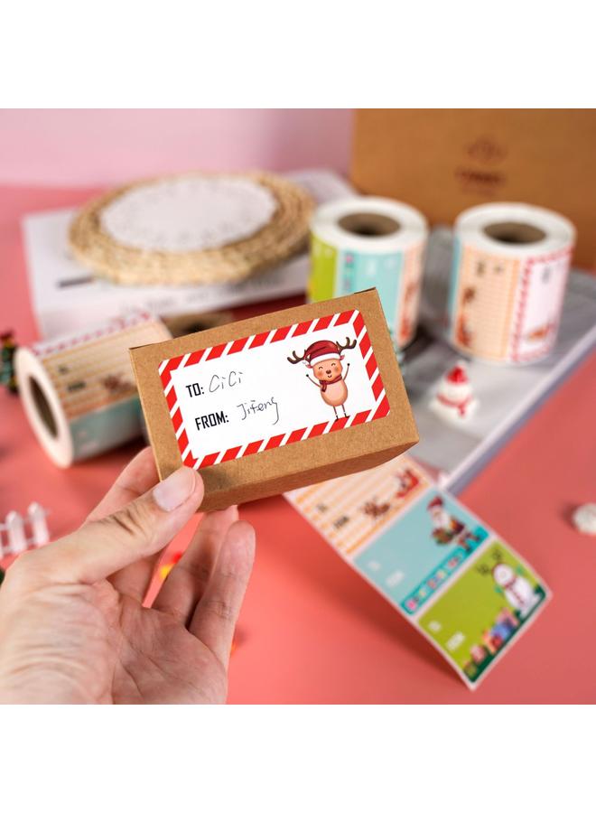 Bluejw Cross Border Christmas Sticker Roll Self-adhesive Name Holiday Decoration Envelope Gift Christmas Label - Image 4