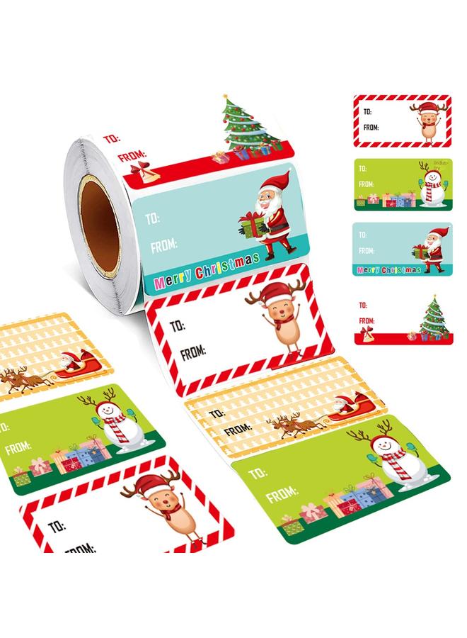 Bluejw Cross Border Christmas Sticker Roll Self-adhesive Name Holiday Decoration Envelope Gift Christmas Label - Image 2
