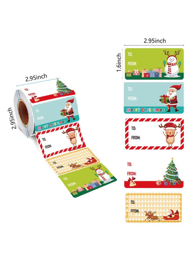 Bluejw Cross Border Christmas Sticker Roll Self-adhesive Name Holiday Decoration Envelope Gift Christmas Label - Image 3